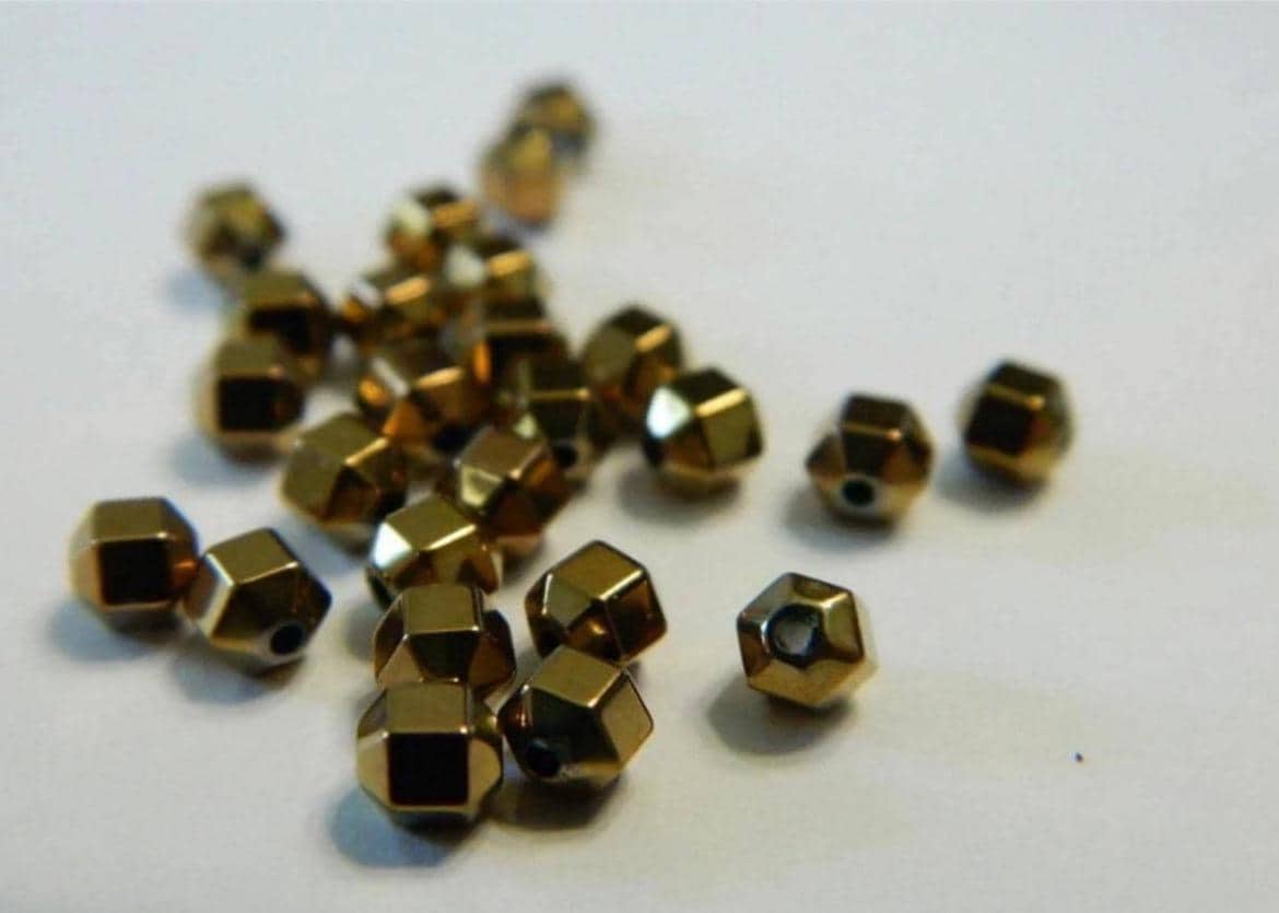 4mm Hexagon Shape Hematite Spacer Beads Select Color in Various - Thumbnail 8