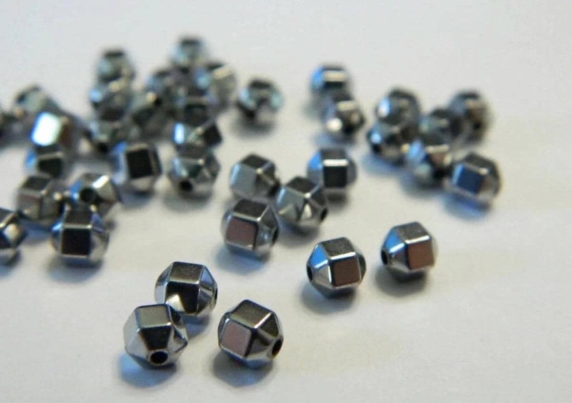 4mm Hexagon Shape Hematite Spacer Beads Select Color in Various - Thumbnail 9