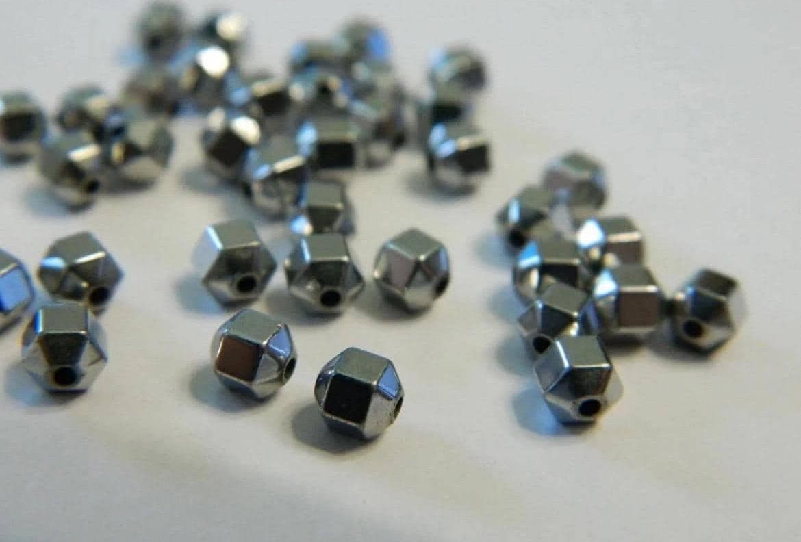 4mm Hexagon Shape Hematite Spacer Beads Select Color in Various - Thumbnail 6