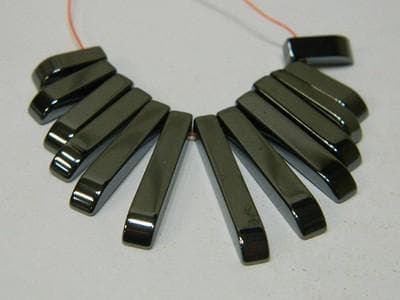 Hematite Stick Beads - Dark Gray Graduated, Non-Magnetic - Image 1