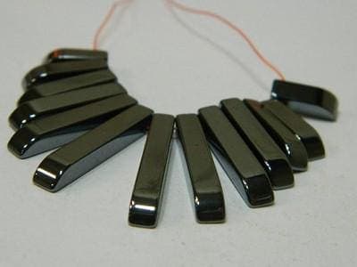 Hematite Stick Beads - Dark Gray Graduated, Non-Magnetic - Thumbnail 7
