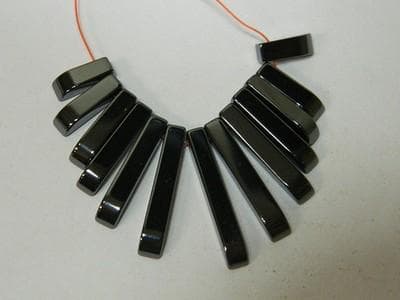 Hematite Stick Beads - Dark Gray Graduated, Non-Magnetic - Thumbnail 8
