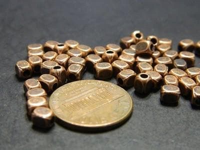 Tibetan Copper Spacer Beads, Rectangular Cuboid (50 Pieces) - Thumbnail 5