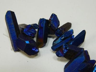 Dusky Blue Quartz Beads - Stick Shape with Metallic Shine - Thumbnail 10
