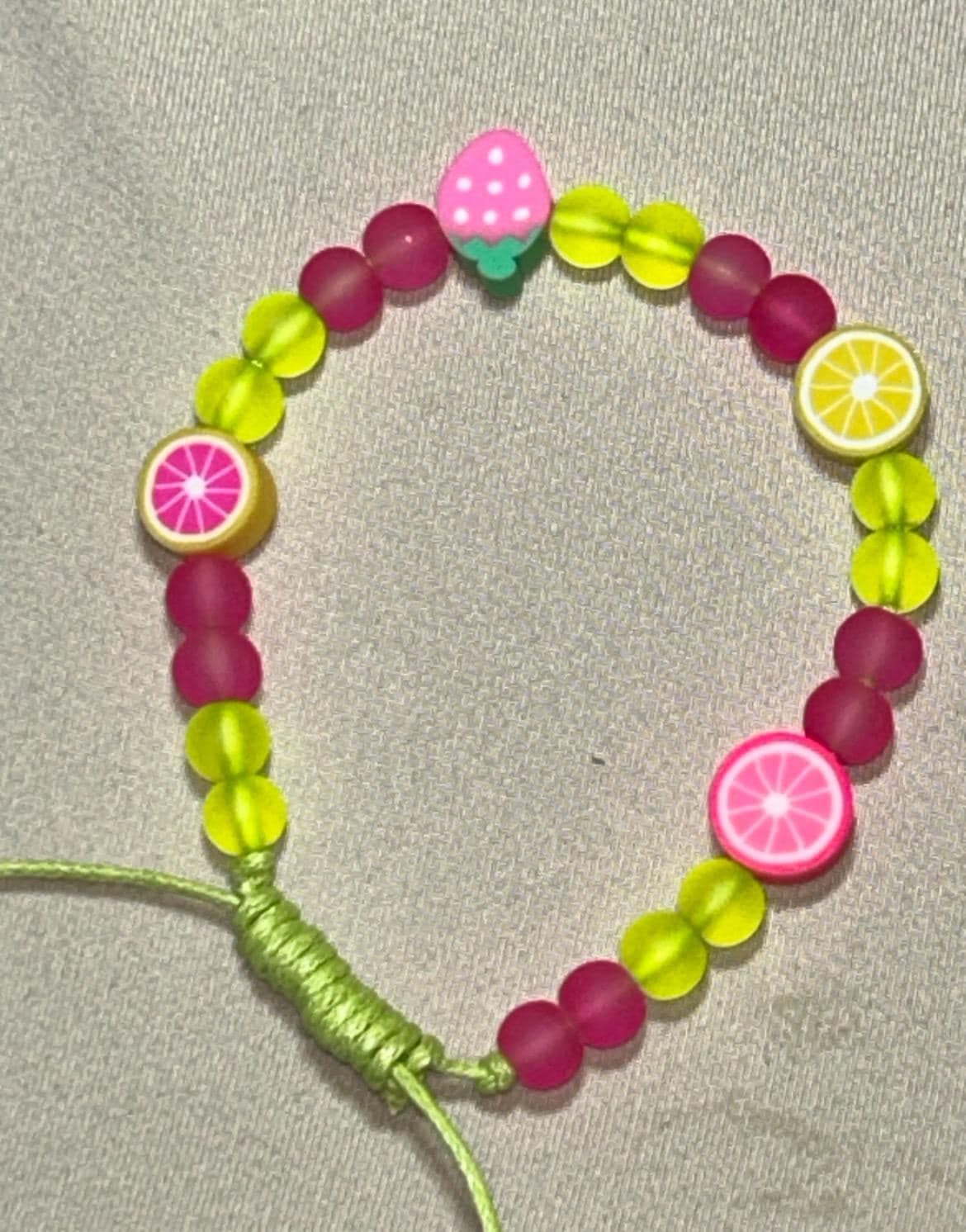 DIY Bracelet Making Kit, 500 Neon & Fruit Beads, Craft Gift - Thumbnail 2