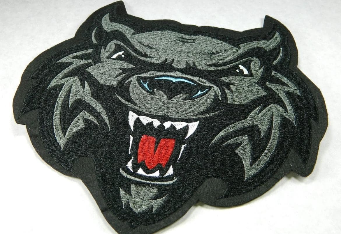 Werewolf Head Patch: Artistic Iron-On Applique (10x10 inches) - Image 1