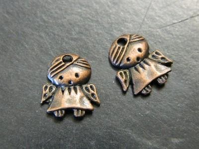 Tibet Style Guardian Angel Charms: Red Copper, 14mm, 10 Pack - Thumbnail 6