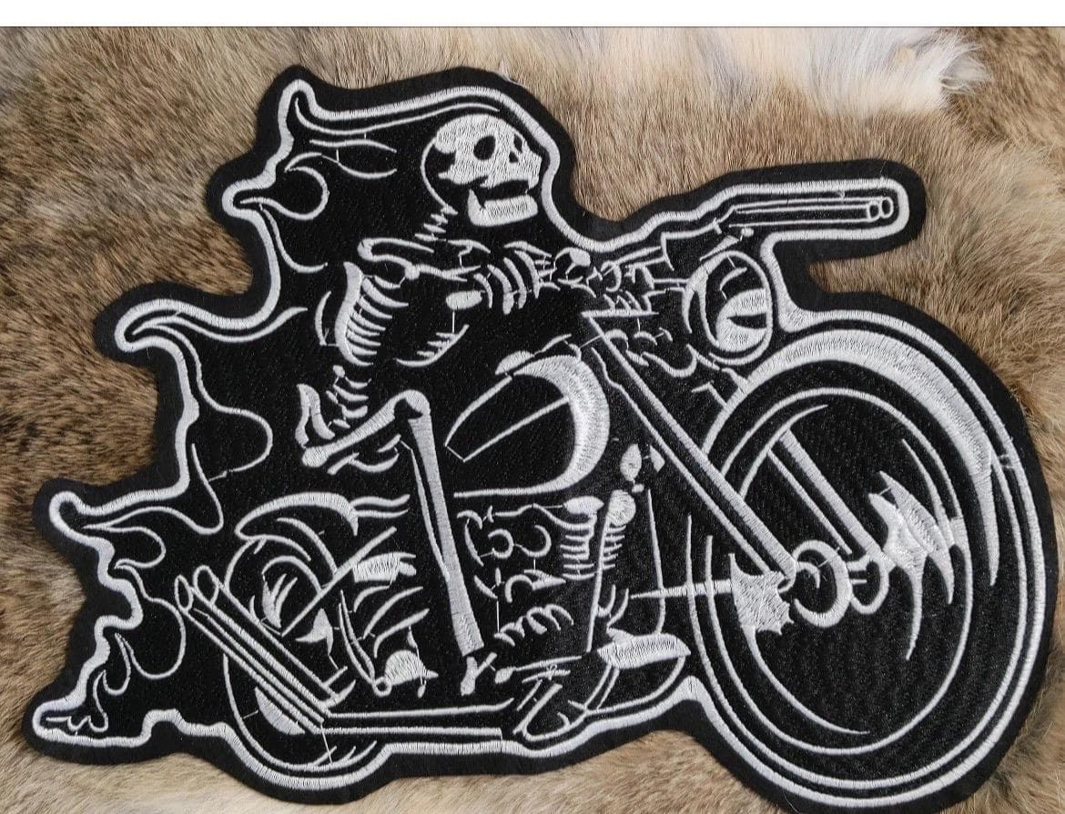 Ghost Rider Iron-On Patch - Hellfire Shotgun, Large Biker Style - Image 1