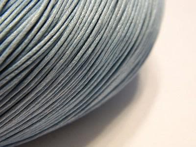Light Blue Waxed Cotton Cord - Thin 1mm Thread for Beading - Image 1