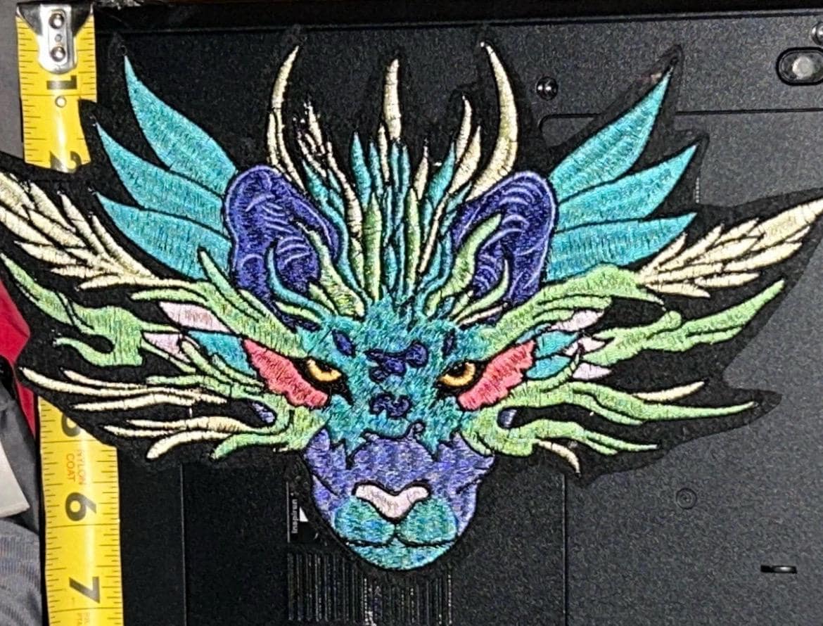 Mean looking Blue Devil Embroidery Iron-On Patch - Image 1