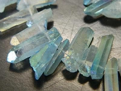 Quartz Beads Strands: Pale Turquoise AB Coated - Stick Shape - Thumbnail 3