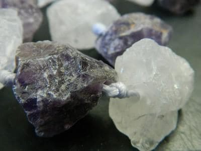 Quartz and Amethyst Beads: Chunky Nuggets for Jewelry (Large Size) - Image 1