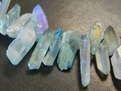 Quartz Beads Strands: Pale Turquoise AB Coated - Stick Shape - Thumbnail 5