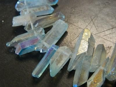 Quartz Beads Strands: Pale Turquoise AB Coated - Stick Shape - Thumbnail 6