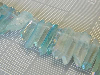 Quartz Beads Strands: Pale Turquoise AB Coated - Stick Shape - Thumbnail 7