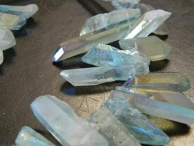 Quartz Beads Strands: Pale Turquoise AB Coated - Stick Shape - Thumbnail 2