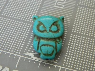 4 Owl Beads: Turquoise Synthetic Howlite (Large 30mm Focal) - Thumbnail 9