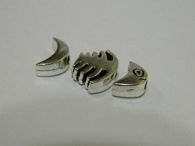 Fish Bone Charms: Ocean Inspired Pewter Beads (3 Pieces) 2 sets per order - Thumbnail 6