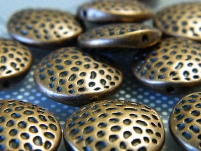 17 mm Copper Coin Beads: Antiqued Flat Round Spacers 50 beads per order - Thumbnail 5