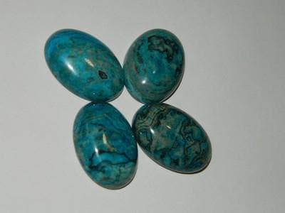Chrysocolla Gemstones: Blue Green Cabochons (25mm Polished Peruvian) - Thumbnail 6