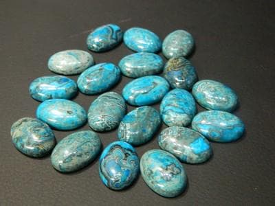 Chrysocolla Gemstones: Blue Green Cabochons (25mm Polished Peruvian) - Thumbnail 8