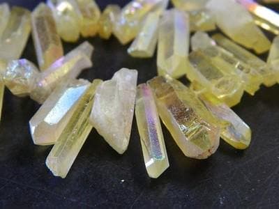 Champagne Yellow Quartz Beads: Natural Stick Shape Strands - Image 1