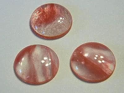 Cherry Quartz Cabochons, Red and Clear Round (25mm Flat Back Pair) - Image 1