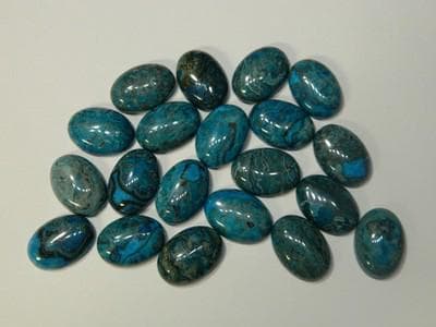Chrysocolla Gemstones: Blue Green Cabochons (25mm Polished Peruvian) - Thumbnail 5