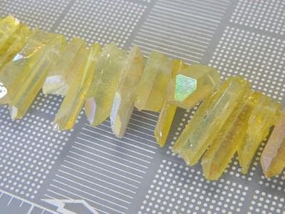 Champagne Yellow Quartz Beads: Natural Stick Shape Strands - Thumbnail 8