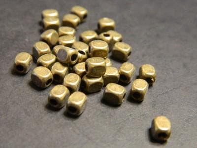 Bronze Tibetan Spacer Beads: Rectangular Cuboid, Small Metal - Thumbnail 3