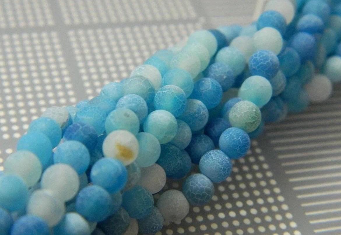 4mm Light Green Crackle Agate-Natural Crackle Agate Beads - Thumbnail 13