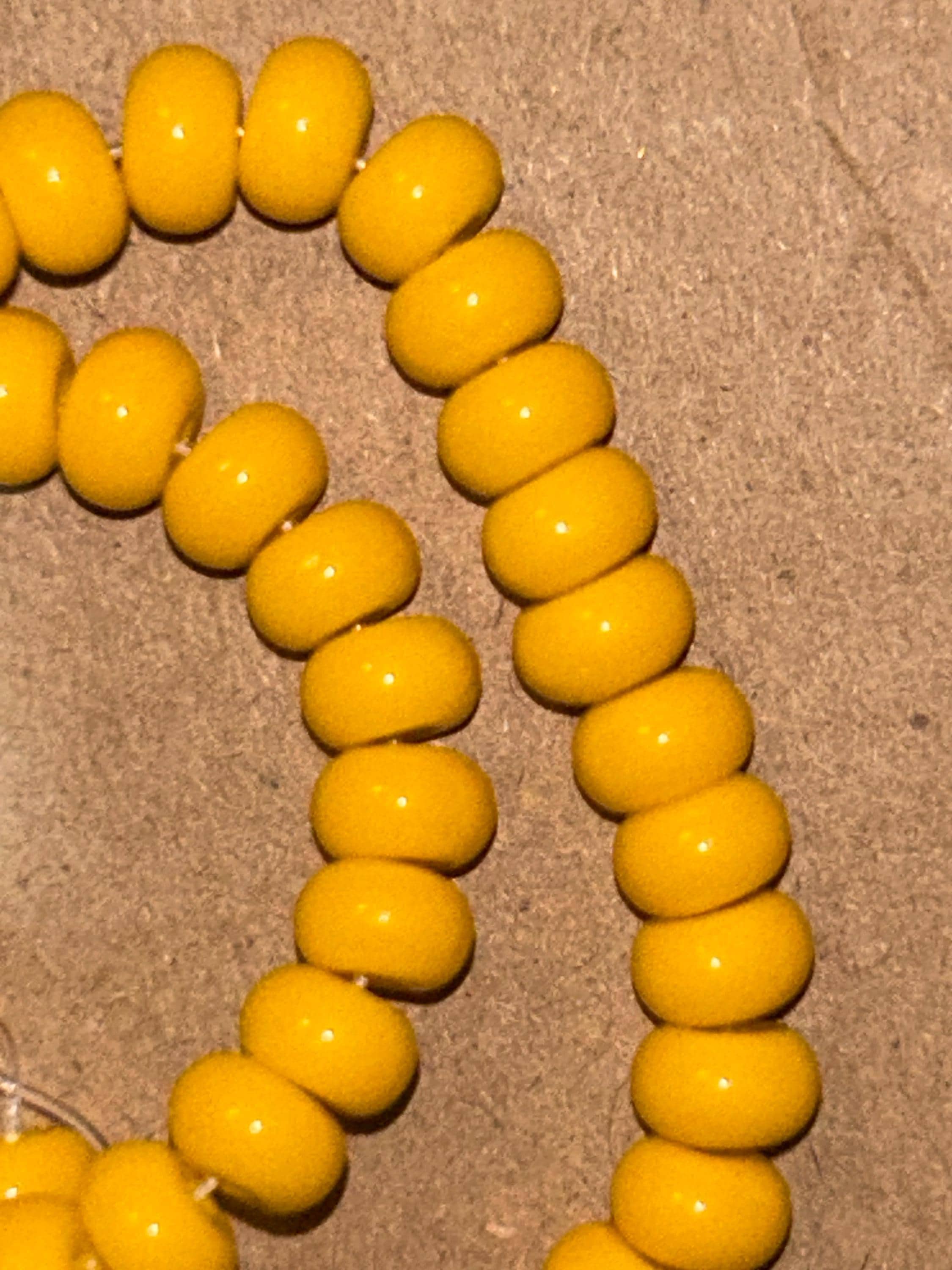 Yellow Quartz Rondelle Beads, 6mm Smooth Gemstone Strand - Image 1