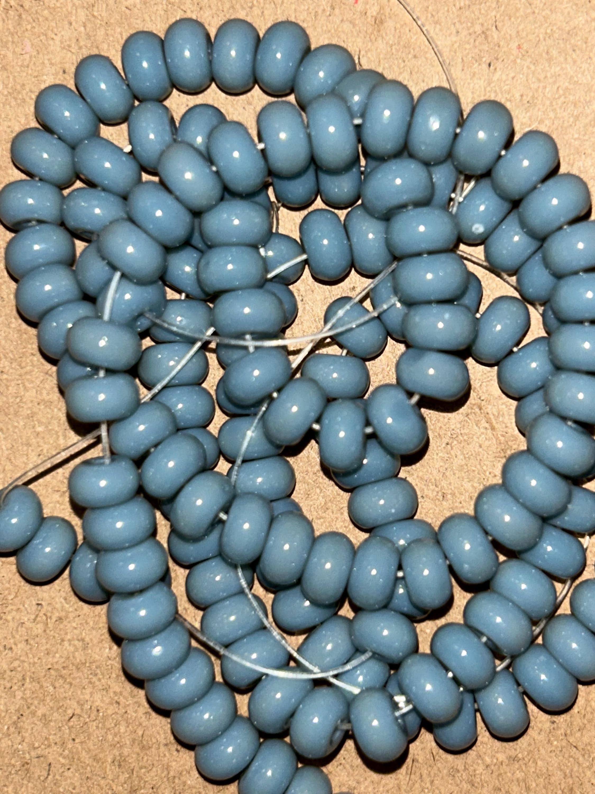 6mm All Natural Smooth Rondell Blue Quartz AAA Beads - Thumbnail 5