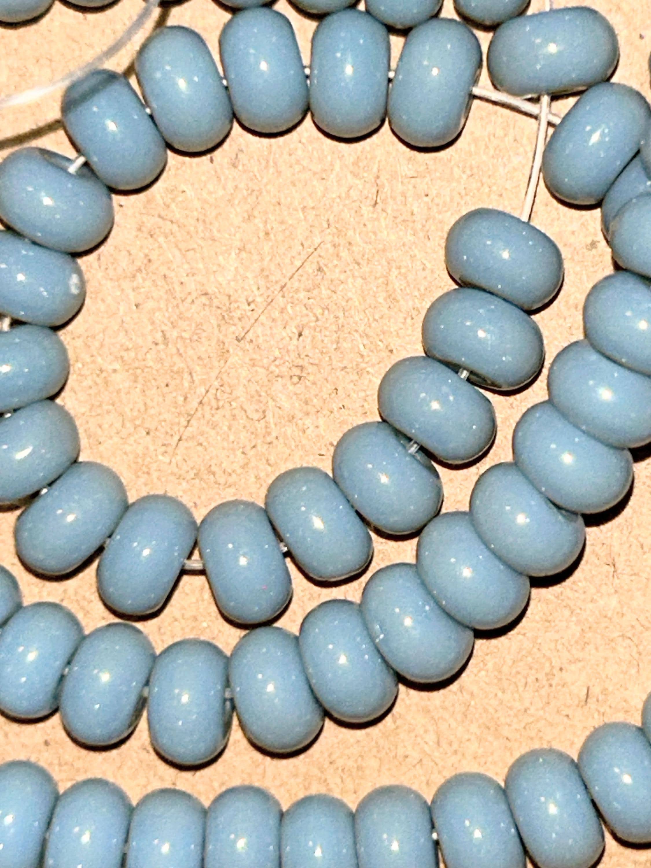6mm All Natural Smooth Rondell Blue Quartz AAA Beads - Thumbnail 4