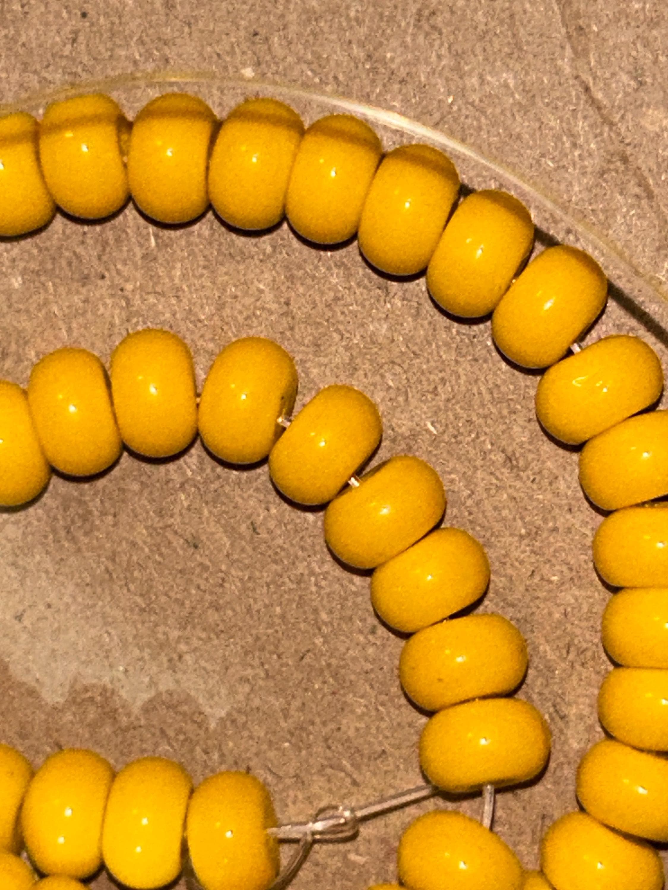 Yellow Quartz Rondelle Beads, 6mm Smooth Gemstone Strand - Thumbnail 2