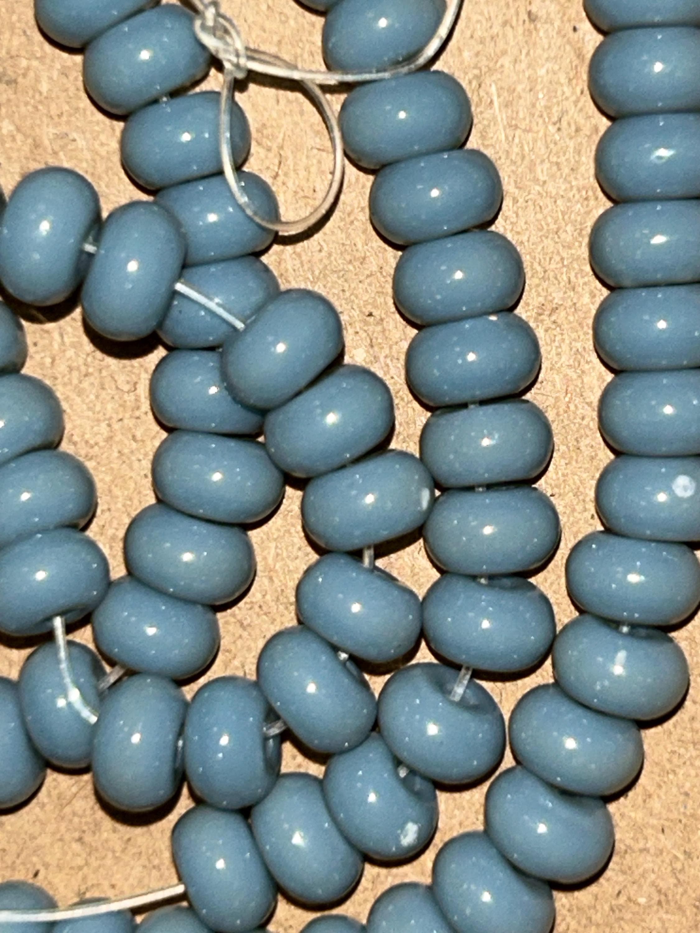 6mm All Natural Smooth Rondell Blue Quartz AAA Beads - Thumbnail 3