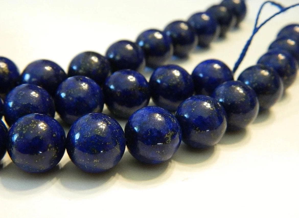 Lapis Lazuli Gemstone Beads – 4mm,6mm,8mm,10mm,12mm-Natural Afghan Jewelry Making Supplies - Thumbnail 5