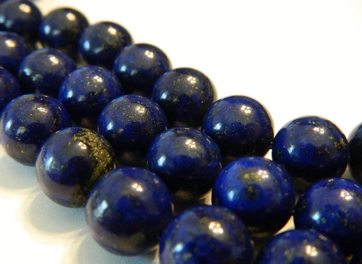 Lapis Lazuli Gemstone Beads – 4mm,6mm,8mm,10mm,12mm-Natural Afghan Jewelry Making Supplies - Thumbnail 10