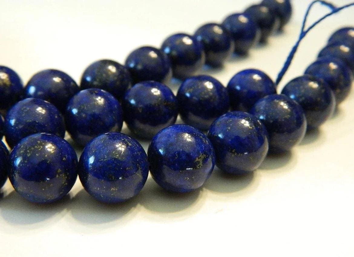 Lapis Lazuli Gemstone Beads – 4mm,6mm,8mm,10mm,12mm-Natural Afghan Jewelry Making Supplies - Thumbnail 9