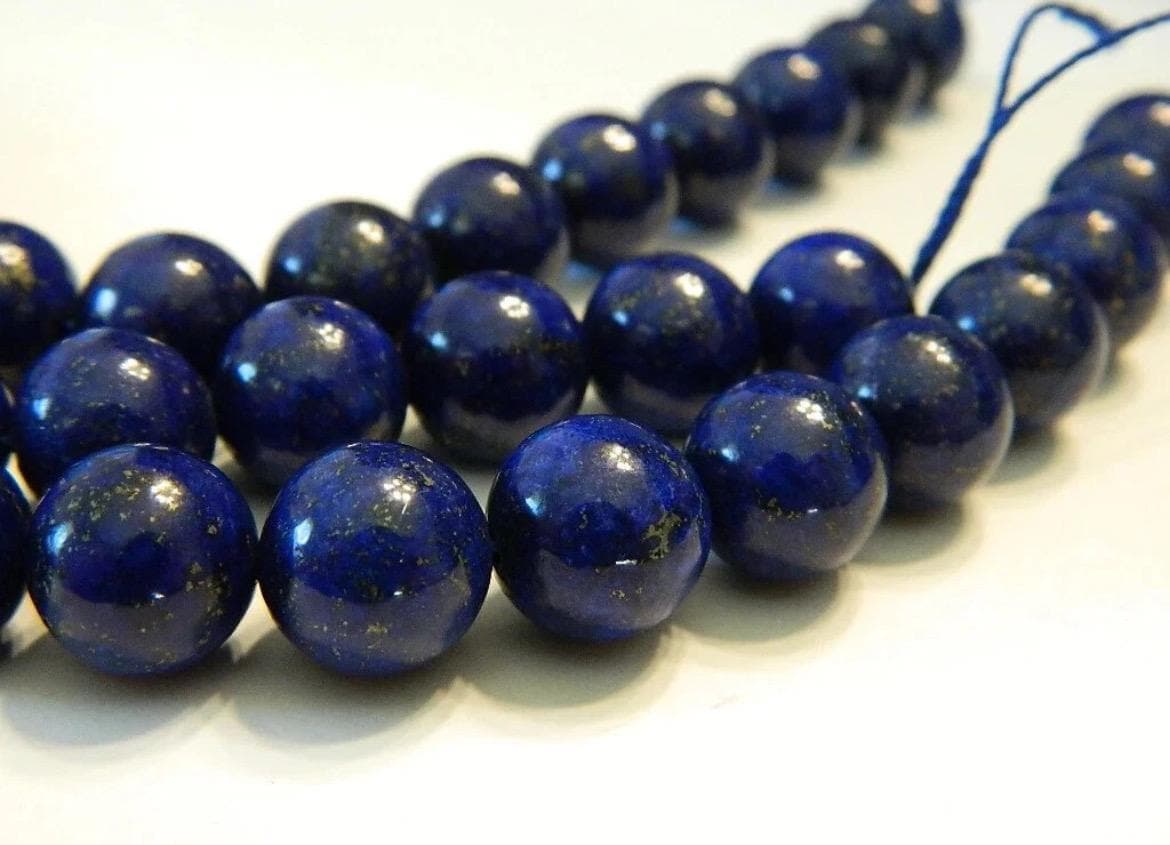 Lapis Lazuli Gemstone Beads – 4mm,6mm,8mm,10mm,12mm-Natural Afghan Jewelry Making Supplies - Thumbnail 11