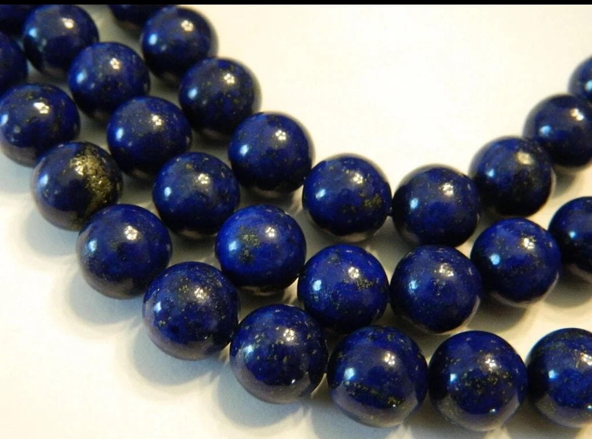 Lapis Lazuli Gemstone Beads – 4mm,6mm,8mm,10mm,12mm-Natural Afghan Jewelry Making Supplies - Thumbnail 8