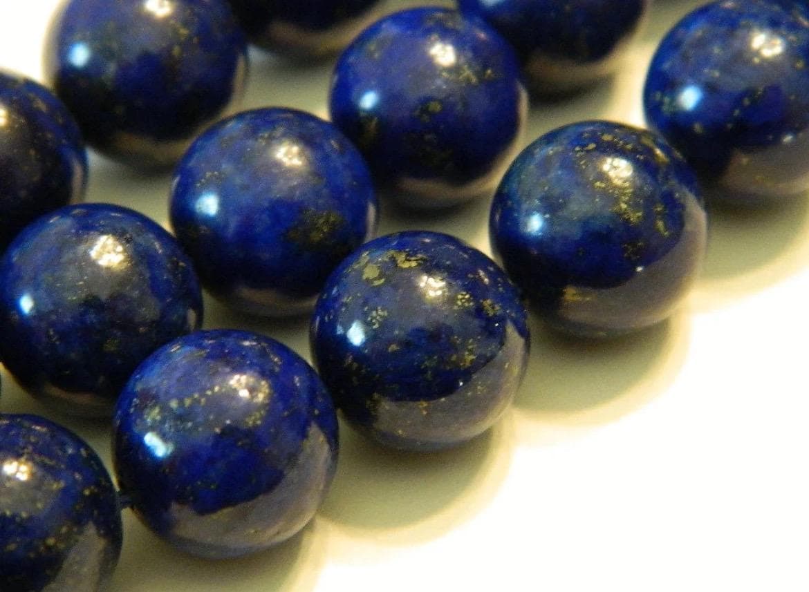 Lapis Lazuli Gemstone Beads – 4mm,6mm,8mm,10mm,12mm-Natural Afghan Jewelry Making Supplies - Thumbnail 12
