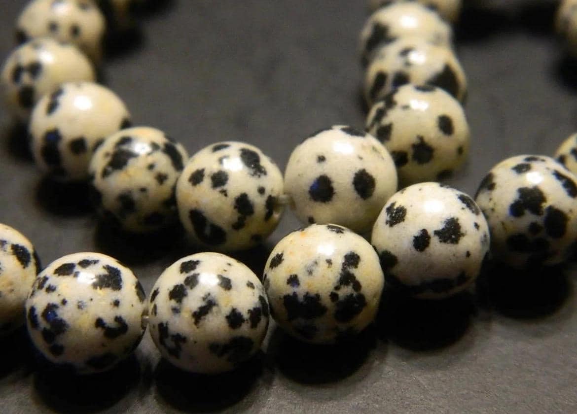 8mm Dalmatian Jasper Beads - Smooth Round Gemstone Strand - Thumbnail 7