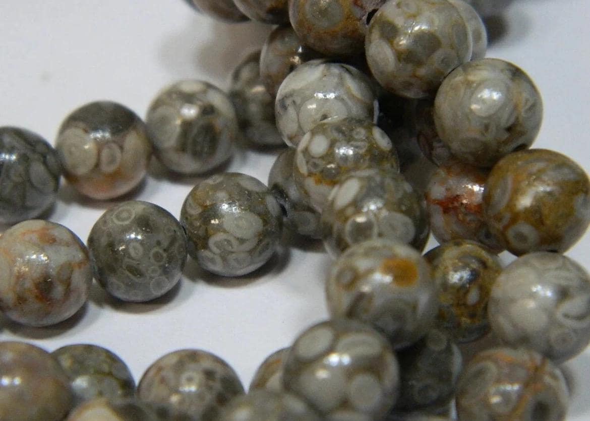 Maifanite Natural Fossilized /4mm,6mm,8mm-Maifan Medical Stone Beads - Round Gray - Thumbnail 7