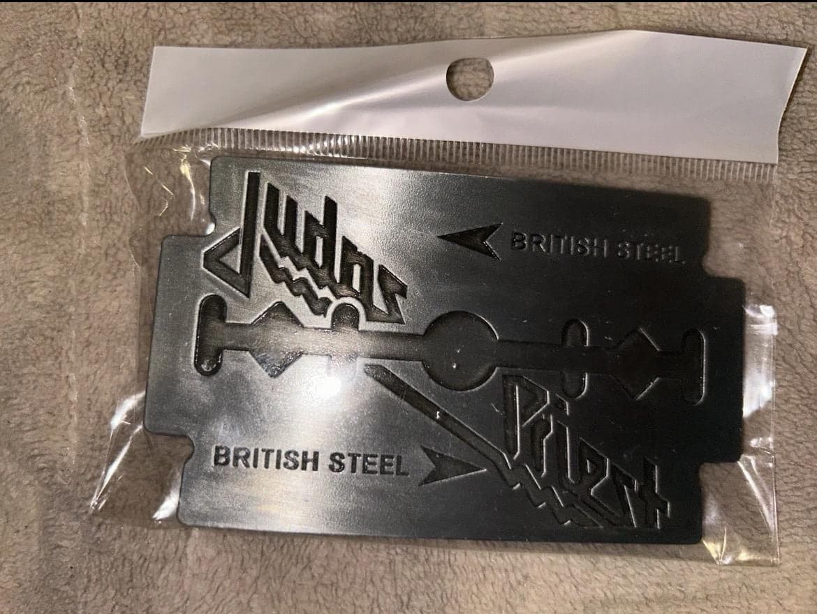 Judi’s Priest /Rock And Roll/ Razor Blade /Belt Buckle/British Steel/Silver - Thumbnail 2