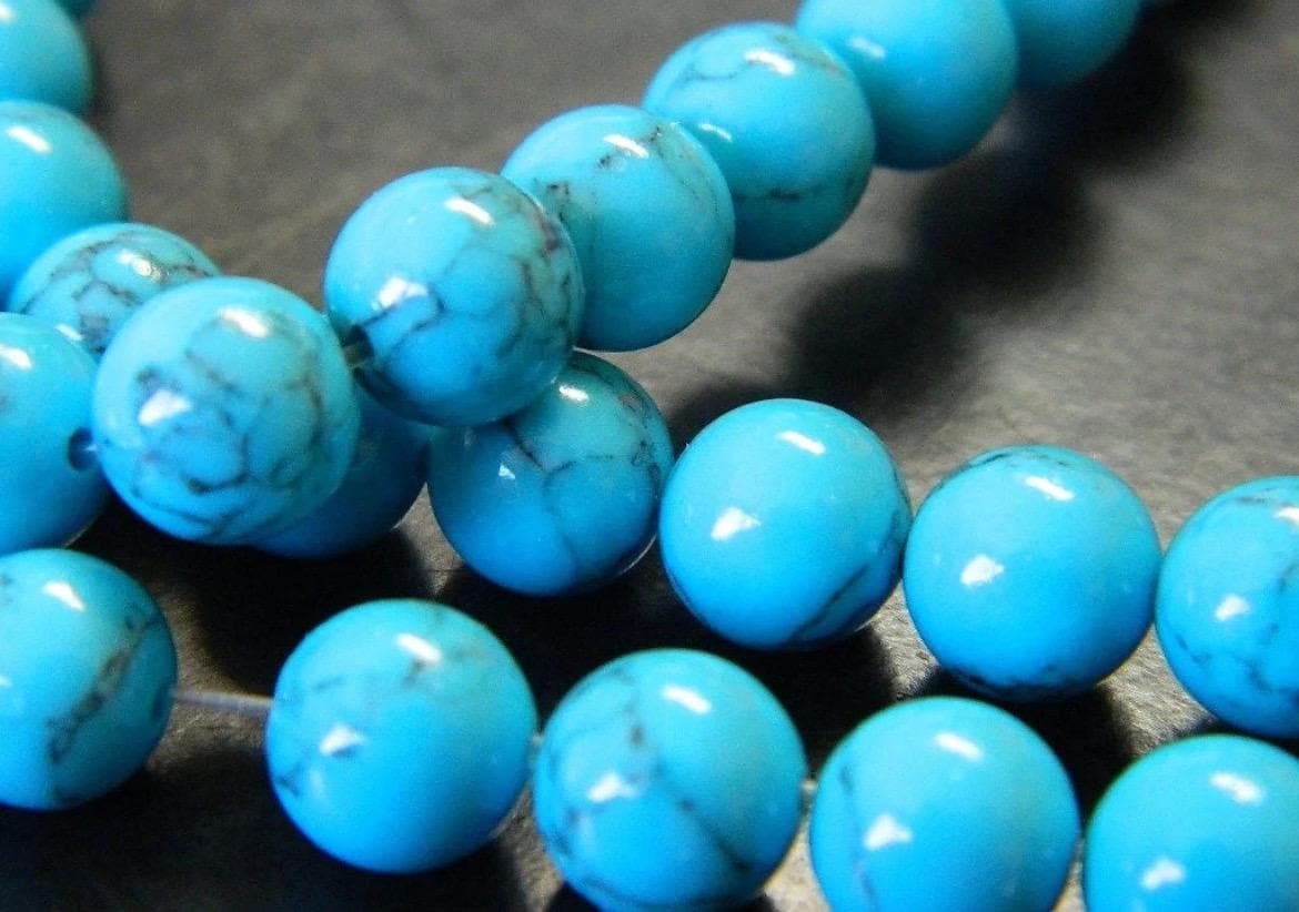 8mm Hot Pink Howlite Beads - 18" Strand - Thumbnail 2