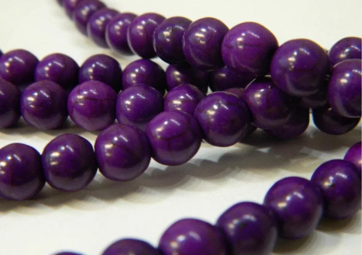 8mm Hot Pink Howlite Beads - 18" Strand - Thumbnail 18