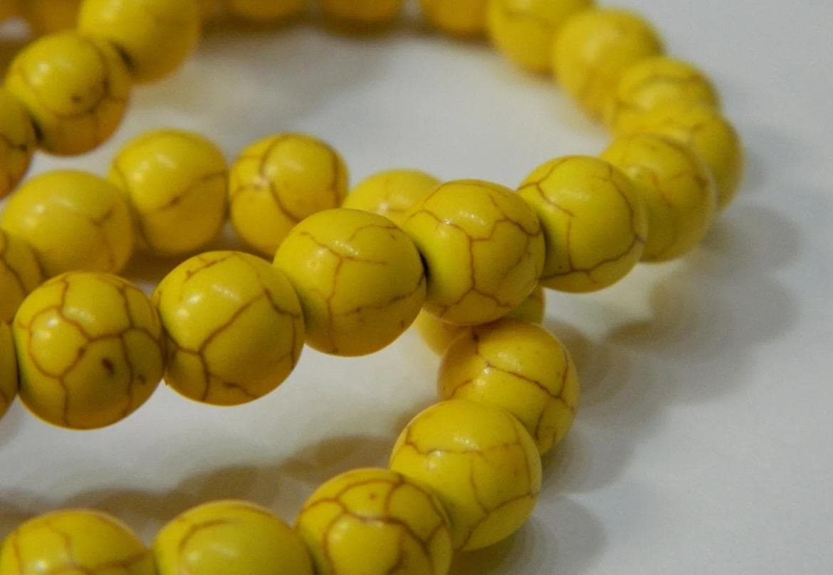 8mm Hot Pink Howlite Beads - 18" Strand - Thumbnail 20