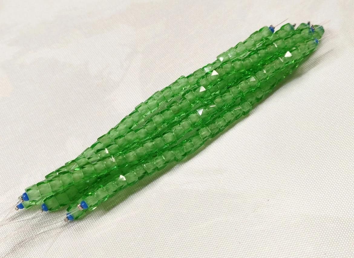 6mm Czech Fire Polished Green , Bols Beads Transparent Luster - Thumbnail 3