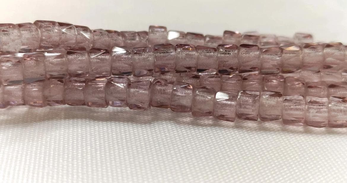 6mm Czech Fire Polished Mauve , Bols Beads Transparent Luster - Image 1